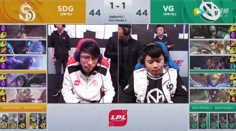 2019LPL春季赛常规赛1月28日SDG VS VG第三周比赛