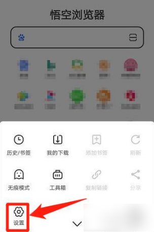 悟空浏览器无痕浏览设置方法图1